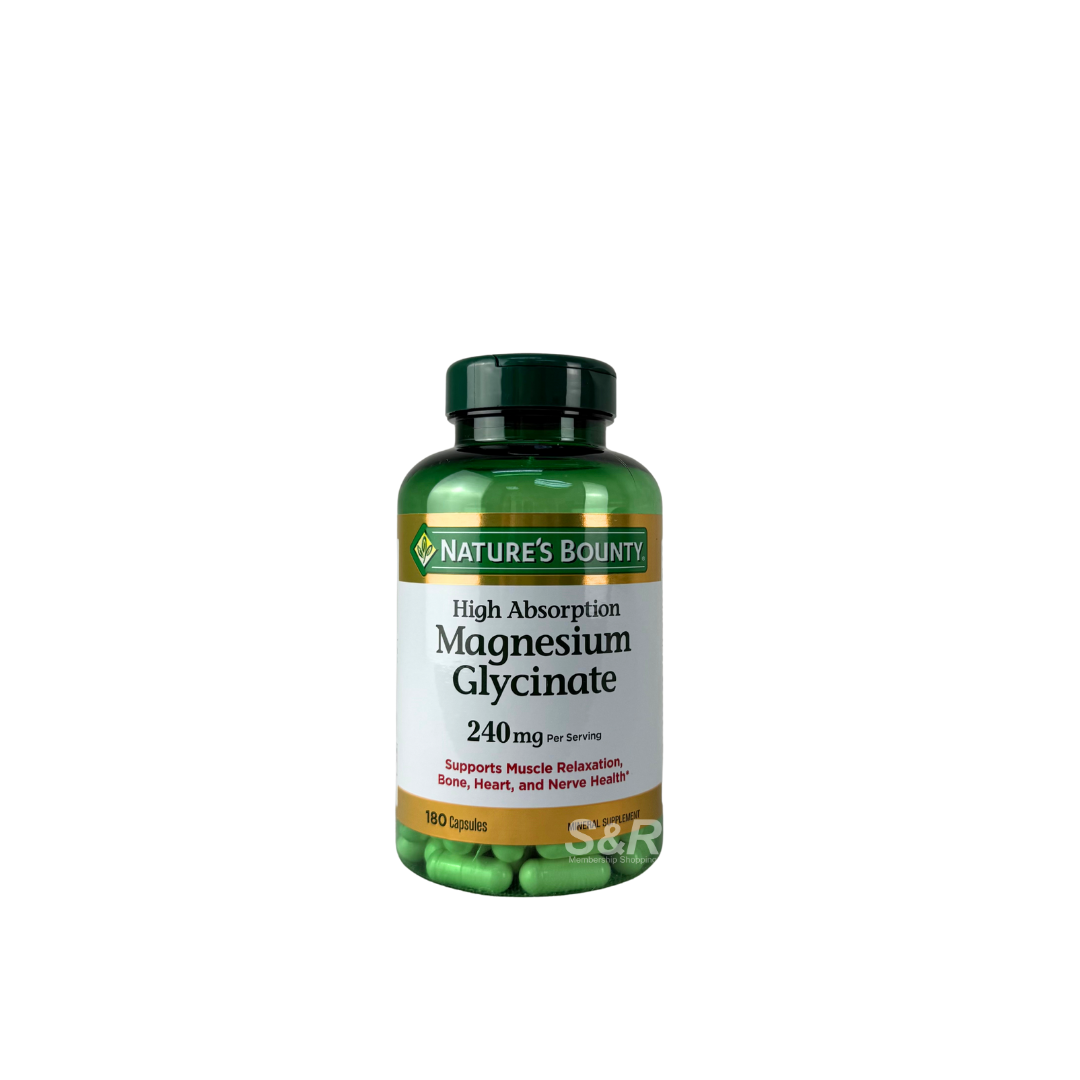 Nature's Bounty Magnesium Glycinate 180 capsules